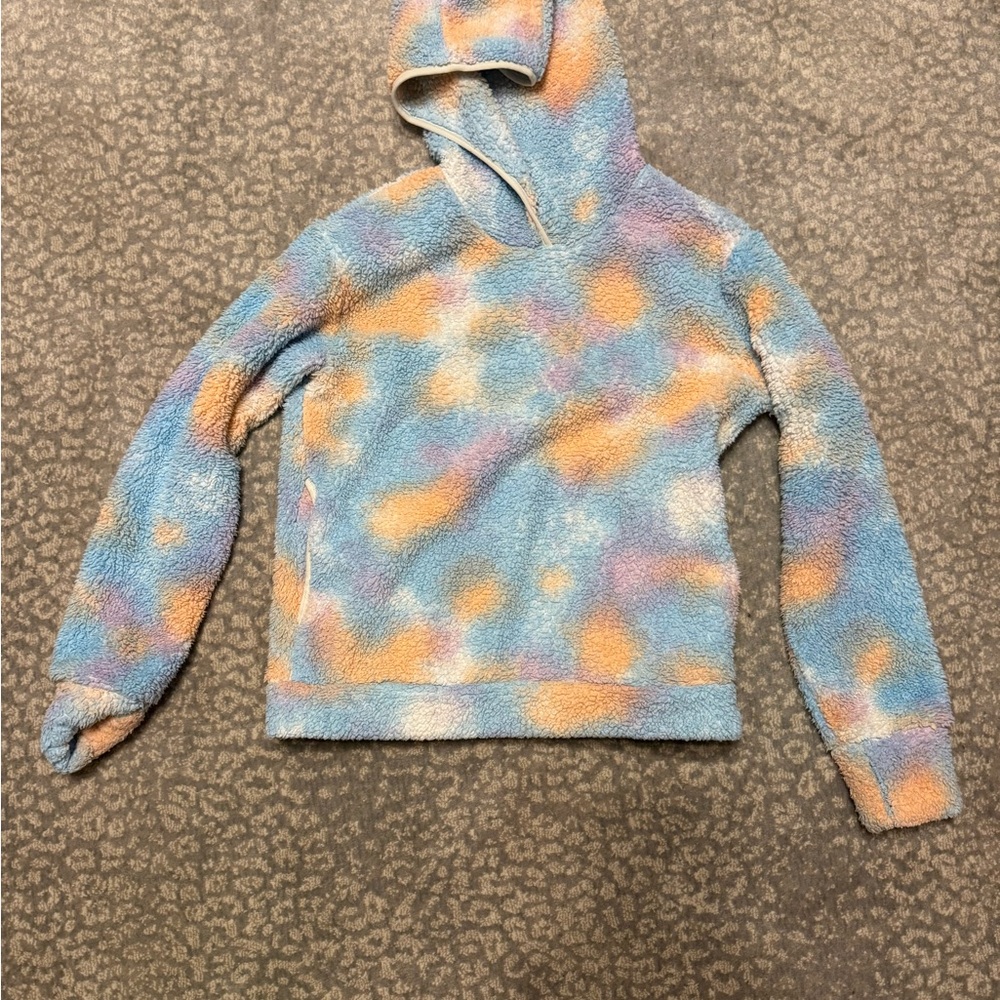 Athleta Girl Blue and Cream Fleece Jacket